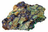 Sparkling Azurite Crystals with Malachite - Laos #162606-1